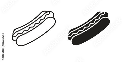 Hot dog icons Vector Symbol Design Illustration - for app or web. color editable