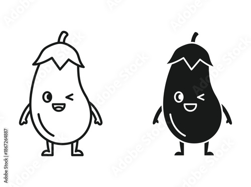 Cute cartoon avocado characters with different colors
