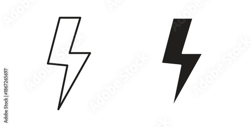 Lightning icons Vector Symbol Design Illustration - for app or web. color editable