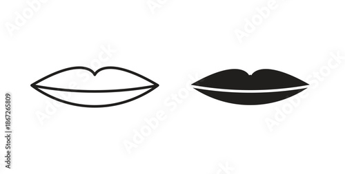 Lips icons Vector Symbol Design Illustration - for app or web. color editable