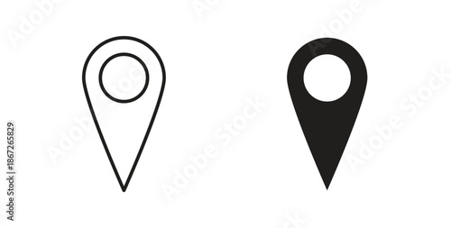 Location icons Vector Symbol Design Illustration - for app or web. color editable