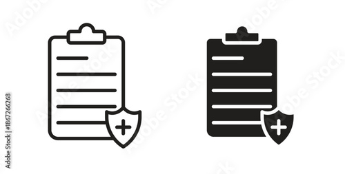 Medical insurance icons Vector Symbol Design Illustration - for app or web. color editable