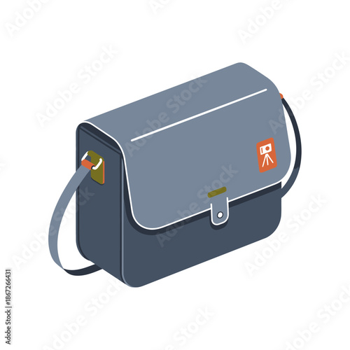 Isometric Camera Bag with Tripod Icon