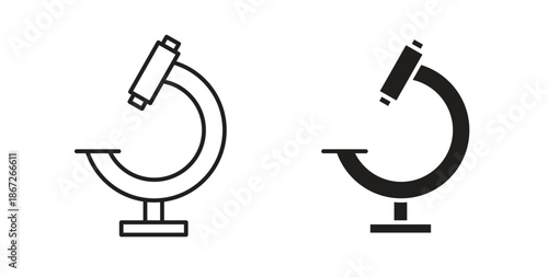 Microscope icons Vector Symbol Design Illustration - for app or web. color editable