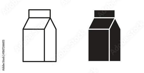 Milk carton icons Vector Symbol Design Illustration - for app or web. color editable