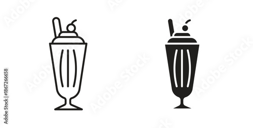 Milkshake icons Vector Symbol Design Illustration - for app or web. color editable