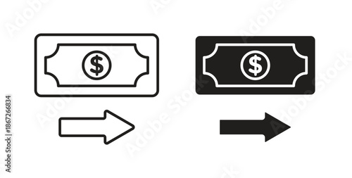 Money transfer icons Vector Symbol Design Illustration - for app or web. color editable