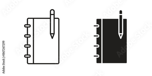 Notebook icons Vector Symbol Design Illustration - for app or web. color editable