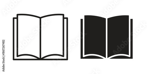open book icons Vector Symbol Design Illustration - for app or web. color editable