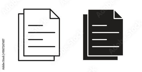 papers icons Vector Symbol Design Illustration - for app or web. color editable