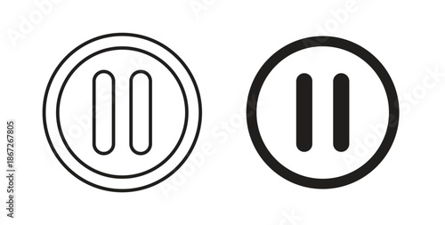 Pause button icons Vector Symbol Design Illustration - for app or web. color editable