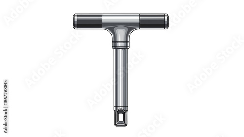 T handle wrench tool isolated on white background