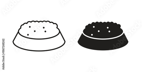 Pet food icons Vector Symbol Design Illustration - for app or web. color editable