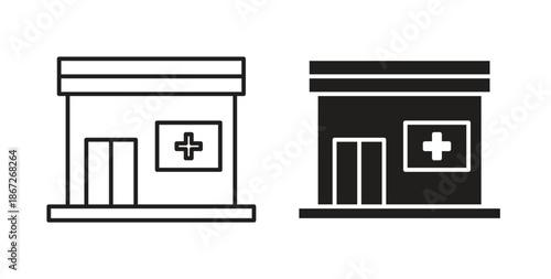 Pharmacy icons Vector Symbol Design Illustration - for app or web. color editable