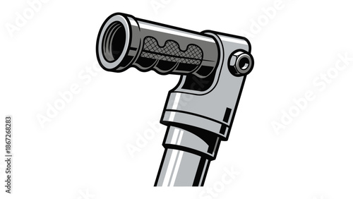 Close-up of a motorcycle gear shifter lever with chrome finish