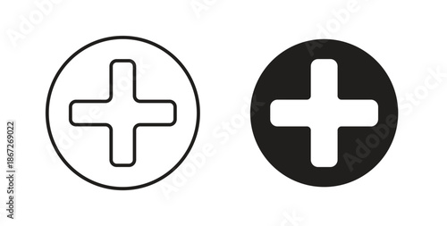 Plus icons Vector Symbol Design Illustration - for app or web. color editable