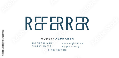 Minimal modern logo alphabet font. Typography abstract sans serif technology, electronic, movie, future, creative brand logos fonts. vector illustration