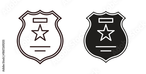 Police badge icons Vector Symbol Design Illustration - for app or web. color editable