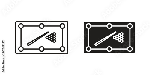 Pool table icons Vector Symbol Design Illustration - for app or web. color editable