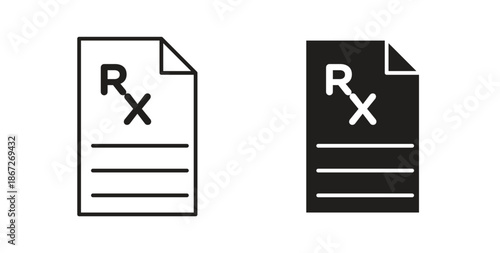 Prescription icons Vector Symbol Design Illustration - for app or web. color editable