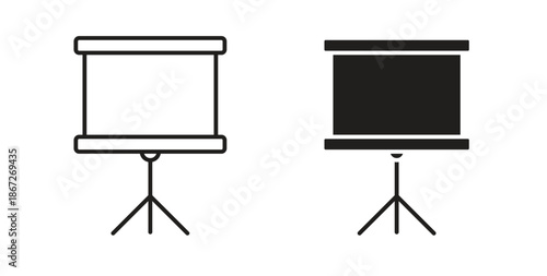 Presentation screen icons Vector Symbol Design Illustration - for app or web. color editable