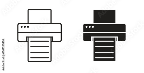 Print icons Vector Symbol Design Illustration - for app or web. color editable