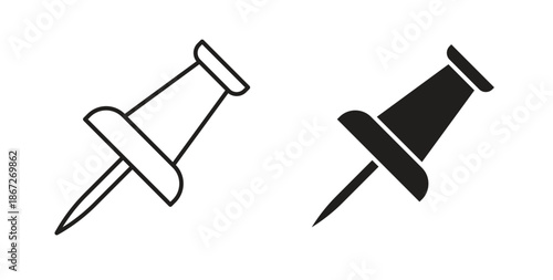 Push pin icons Vector Symbol Design Illustration - for app or web. color editable