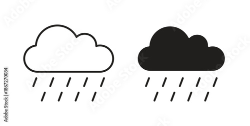 Rain icons Vector Symbol Design Illustration - for app or web. color editable