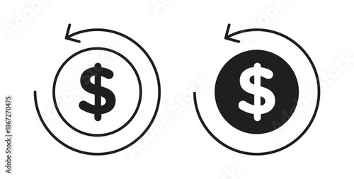 Refund icons Vector Symbol Design Illustration - for app or web. color editable