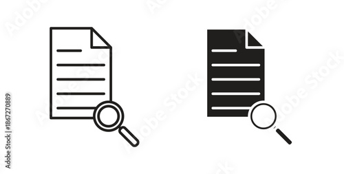 Research icons Vector Symbol Design Illustration - for app or web. color editable