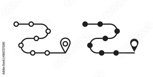 Roadmap icons Vector Symbol Design Illustration - for app or web. color editable