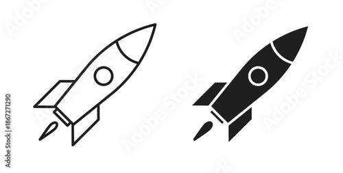 Rocket icons Vector Symbol Design Illustration - for app or web. color editable