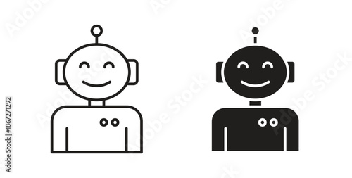 Robot icons Vector Symbol Design Illustration - for app or web. color editable