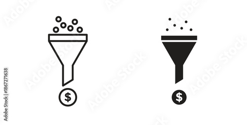 Sales funnel icons Vector Symbol Design Illustration - for app or web. color editable