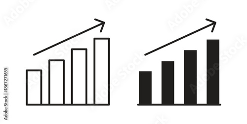 Sales growth icons Vector Symbol Design Illustration - for app or web. color editable