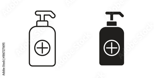 Sanitizer icons Vector Symbol Design Illustration - for app or web. color editable