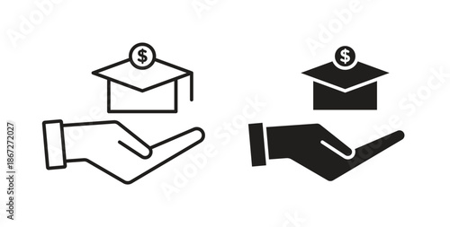 Scholarship fund icons Vector Symbol Design Illustration - for app or web. color editable