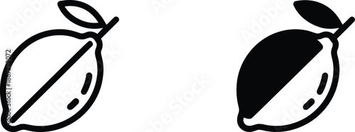 A black and white illustration of two seed pods with leaves on a plain background