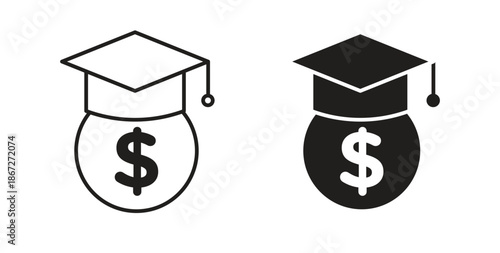 Scholarship icons Vector Symbol Design Illustration - for app or web. color editable