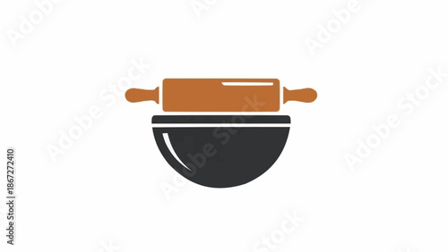 Kitchen rolling pin and bowl.