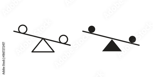 Seesaw icons Vector Symbol Design Illustration - for app or web. color editable