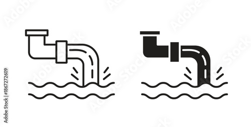 Sewage icons Vector Symbol Design Illustration - for app or web. color editable