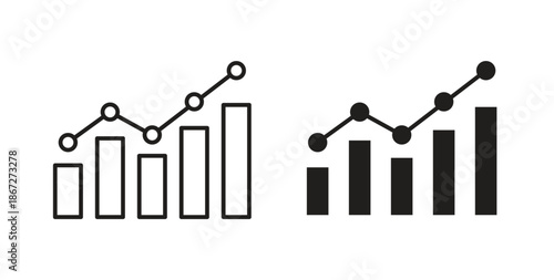 Statistics icons Vector Symbol Design Illustration - for app or web. color editable