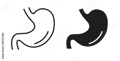 Stomach icons Vector Symbol Design Illustration - for app or web. color editable