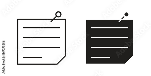 Sticky note icons Vector Symbol Design Illustration - for app or web. color editable