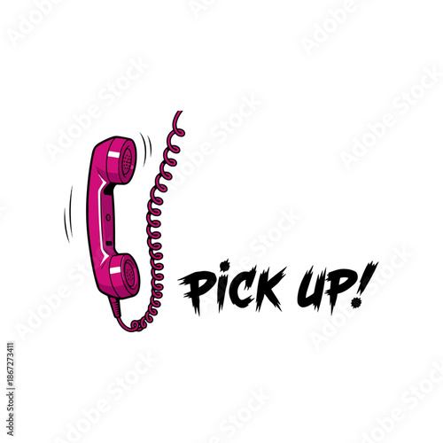 Vintage Pink Telephone Receiver Closeup.