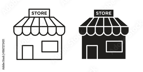 Store icons Vector Symbol Design Illustration - for app or web. color editable