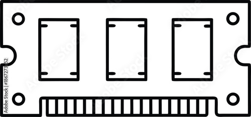 glacier memory core line art vector illustration on transparent background