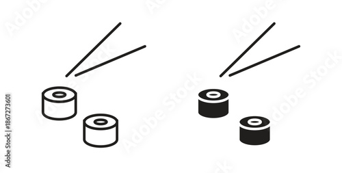 Sushi icons Vector Symbol Design Illustration - for app or web. color editable