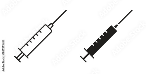 Syringe icons Vector Symbol Design Illustration - for app or web. color editable